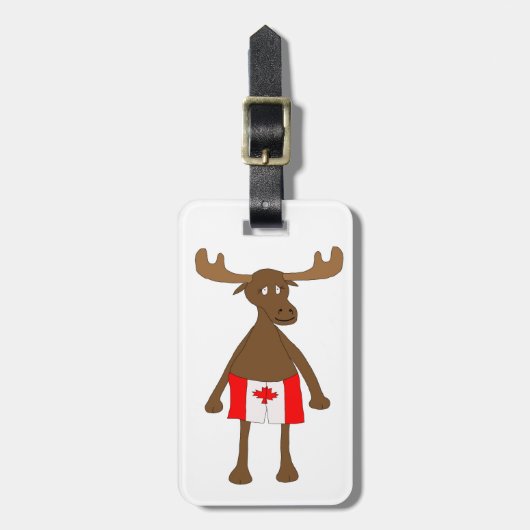 Mans met Canadese boxershorts Bagagelabel (Voorkant verticaal)