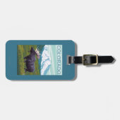 Mans met MountainColorado Bagagelabel (Voorkant horizontaal)