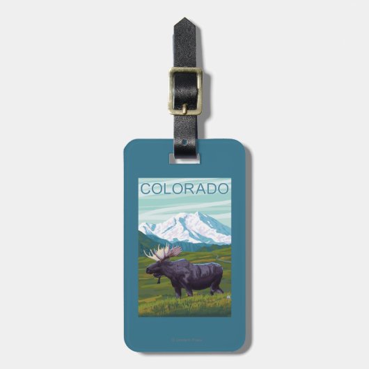 Mans met MountainColorado Bagagelabel (Voorkant verticaal)