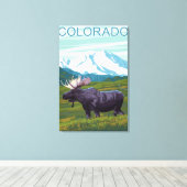 Mans met MountainColorado Canvas Afdruk (Insitu (Houten vloer))