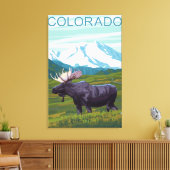 Mans met MountainColorado Canvas Afdruk (Insitu (Woonkamer))
