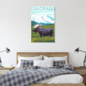 Mans met MountainColorado Canvas Afdruk (Insitu (Slaapkamer))
