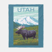 Mans met MountainUtah Fleece Deken (Voorkant)