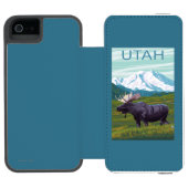 Mans met MountainUtah Incipio iPhone Portemonnee Hoesje (Agenda Open)