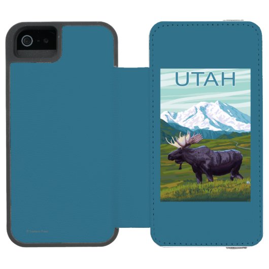 Mans met MountainUtah Incipio iPhone Portemonnee Hoesje (Agenda Open)