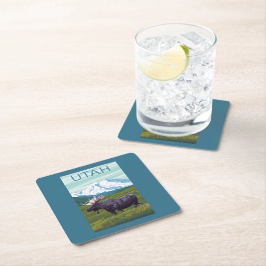 Mans met MountainUtah Kartonnen Onderzetters (Insitu)