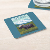 Mans met MountainUtah Kartonnen Onderzetters (Schuin)