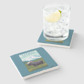 Mans met MountainUtah Stenen Onderzetter (Zijkant)