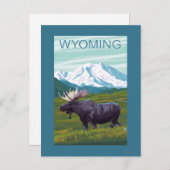 Mans met MountainWyoming Briefkaart (Voorkant / Achterkant)
