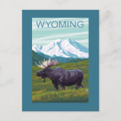 Mans met MountainWyoming Briefkaart (Voorkant)