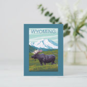 Mans met MountainWyoming Briefkaart (Staand voorkant)