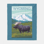 Mans met MountainWyoming Fleece Deken (Voorkant)