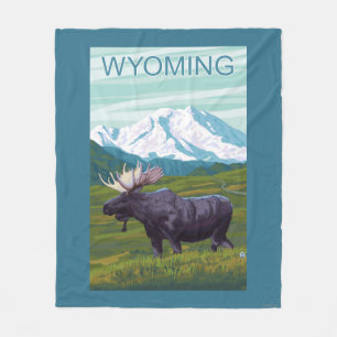 Mans met MountainWyoming Fleece Deken