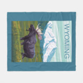Mans met MountainWyoming Fleece Deken (Voorkant (Horizontaal))