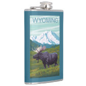 Mans met MountainWyoming Heupfles (Rechts)