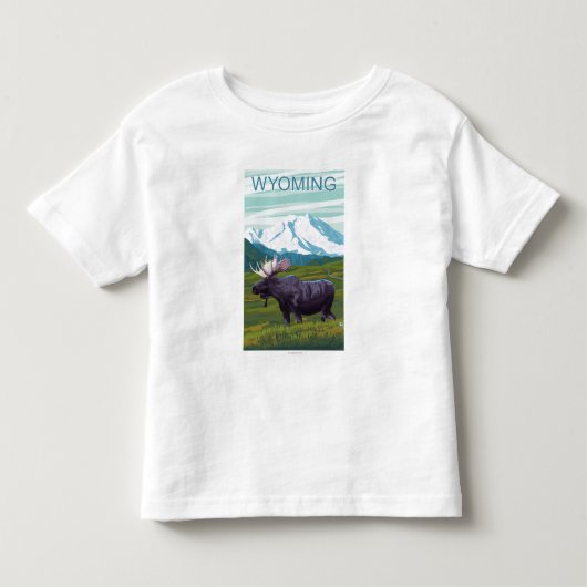 Mans met MountainWyoming Kinder Shirts (Voorkant)