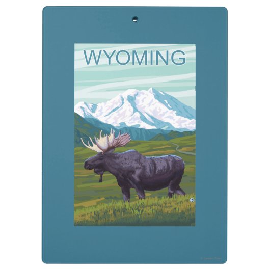 Mans met MountainWyoming Klembord (Achterkant)