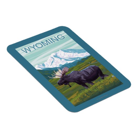 Mans met MountainWyoming Magneet (Rechterzijde)