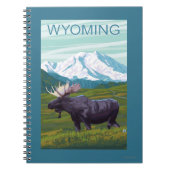 Mans met MountainWyoming Notitieboek (Voorkant)