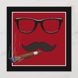 Mans Mustache Birthday Party Kaart