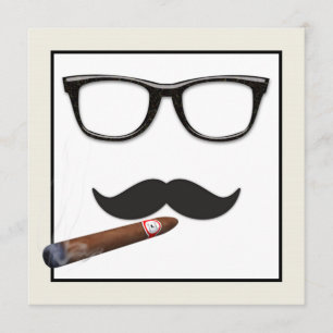 Mans Mustache Birthday Party Kaart