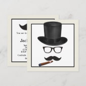 Mans Mustache Birthday Party Kaart (Voorkant / Achterkant)