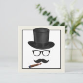 Mans Mustache Birthday Party Kaart (Staand voorkant)