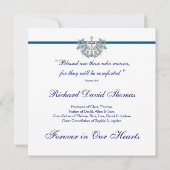 Mans Navy Blau Kruis In Liefdevolle Herinnering He Kaart (Achterkant)