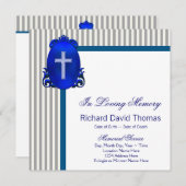 Mans Navy blauw grijs in liefdevolle herinnering M Kaart (Voorkant / Achterkant)