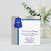 Mans Navy blauw grijs in liefdevolle herinnering M Kaart (Staand voorkant)