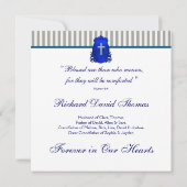 Mans Navy blauw grijs in liefdevolle herinnering M Kaart (Achterkant)