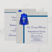 Mans Navy-blauw grijs Ter nagedachtenis-herdenking Aankondiging (Voorkant / Achterkant)