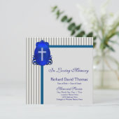 Mans Navy-blauw grijs Ter nagedachtenis-herdenking Aankondiging (Staand voorkant)