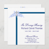 Mans Navy Blue Cross Mourning Kaart (Voorkant / Achterkant)