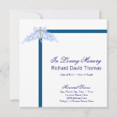 Mans Navy Blue Cross Mourning Kaart (Voorkant)