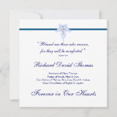 Mans Navy Blue Mourning Kaarten (Achterkant)