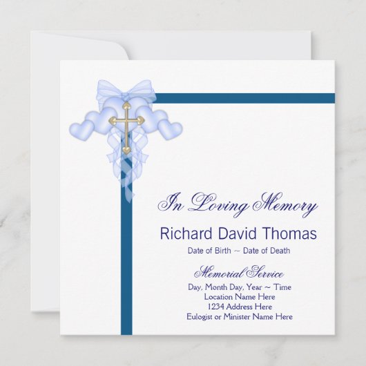 Mans Navy Blue Mourning Kaarten (Voorkant)