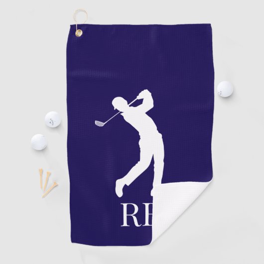 Mans Navy Golfhanddoek (Insitu)