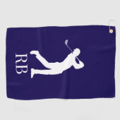 Mans Navy Golfhanddoek (Horizontaal)