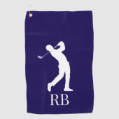 Mans Navy Golfhanddoek (Voorkant)