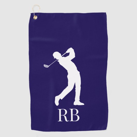 Mans Navy Golfhanddoek (Voorkant)