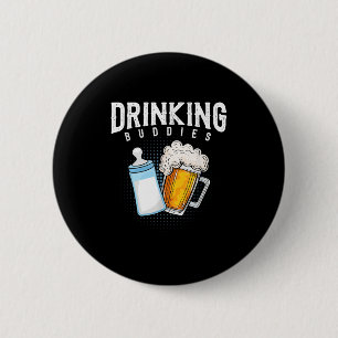 Mans Nieuwe Vader Bier En Melk Grap Ronde Button 5,7 Cm