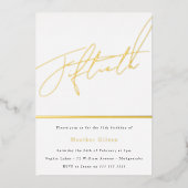 Mans of Mannen 50th Birthday Party Gold Script Folie Uitnodiging (Voorkant)