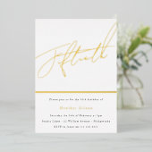 Mans of Mannen 50th Birthday Party Gold Script Folie Uitnodiging (Staand Voorkant)