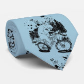 Mans op een fiets stropdas (Opgerold)