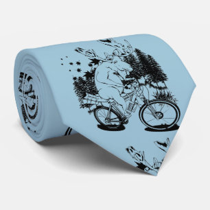 Mans op een fiets stropdas