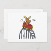 Mans op het Onderzetter Roller | achtergrondkleur  Briefkaart (Voorkant / Achterkant)