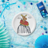 Mans op het Onderzetter Roller | achtergrondkleur Papieren Bordje (Feest)