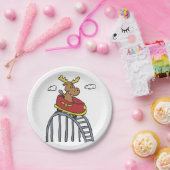 Mans op het Onderzetter Roller | achtergrondkleur Papieren Bordje (Feest)