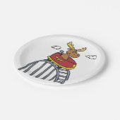 Mans op het Onderzetter Roller | achtergrondkleur Papieren Bordje (Gekanteld)